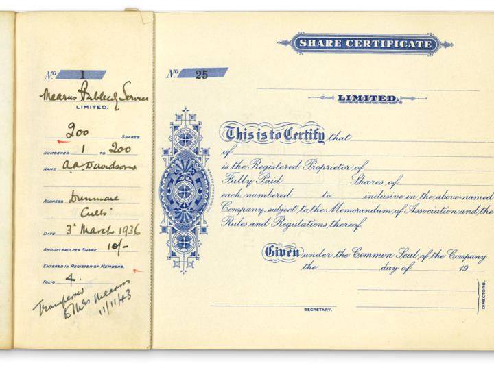 The first Shares issued in 1936.